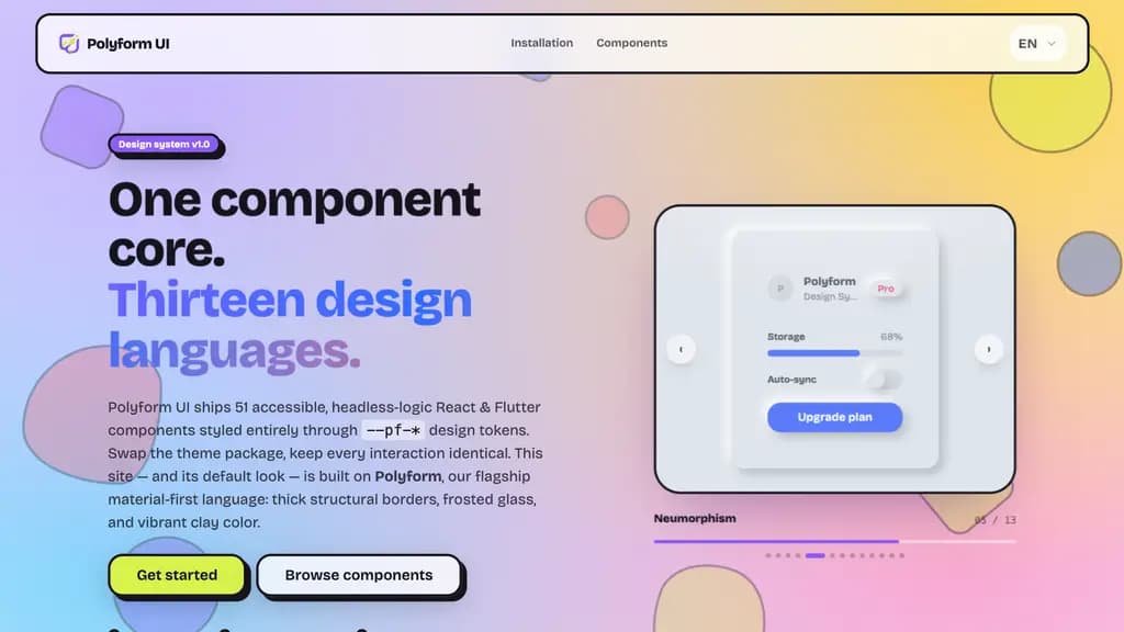 Polyform UI cover